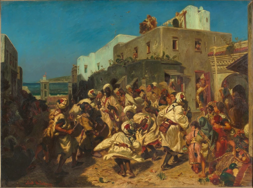 Alfred Dehodencq - Scène de danse dans une rue de Tanger