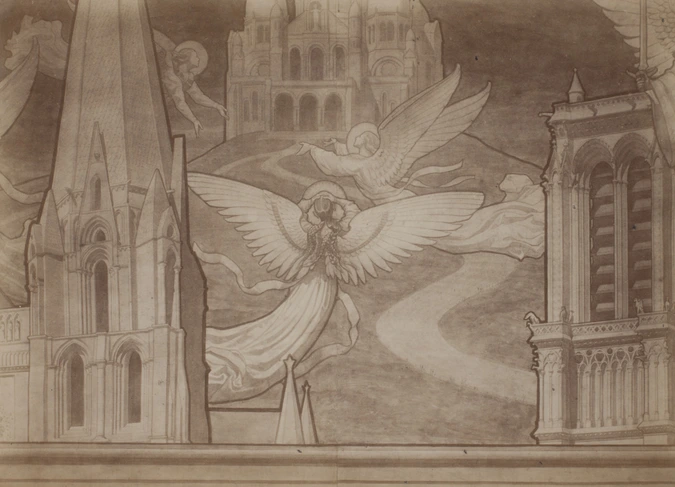 D. Freuler - Photographie d'un détail du carton pour la mosaïque Le Voeu de Loui...