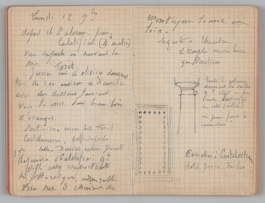 Charles-Justin Le Coeur - Carnet de notes concernant son voyage en Italie
