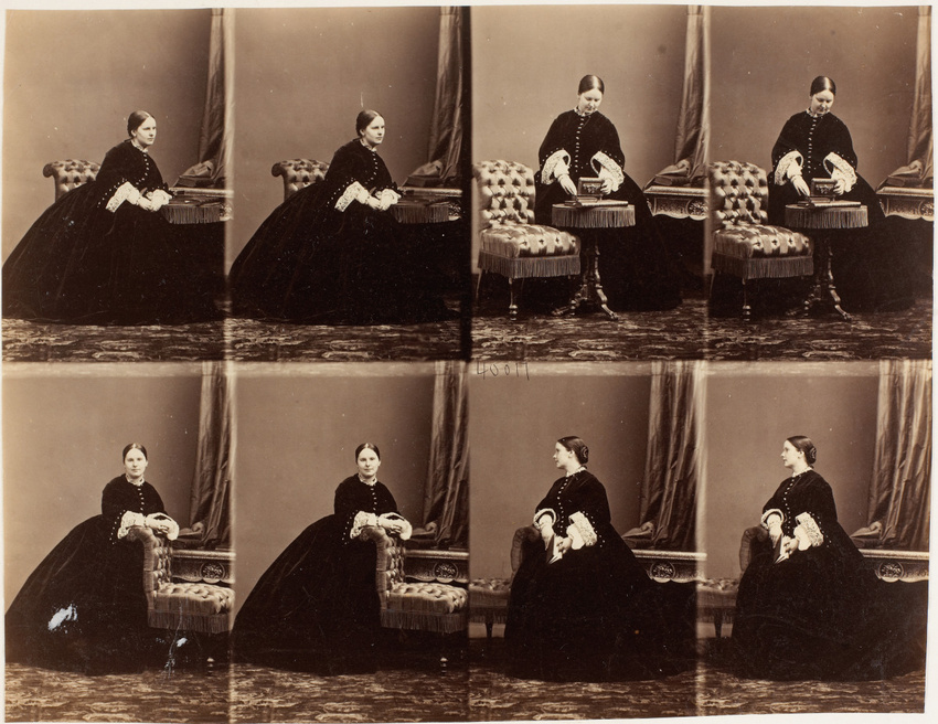 André Adolphe Eugène Disdéri - Mme. Agnes Fitzgerald en huit poses, quatre assis...
