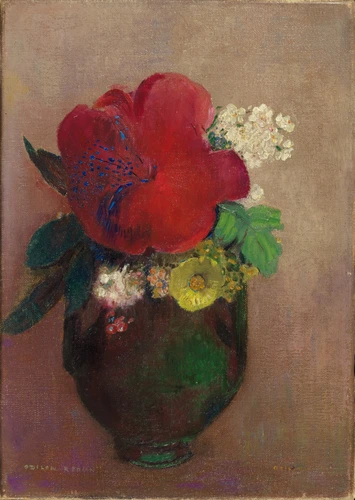 Odilon Redon - Vase de fleurs : le pavot rouge
