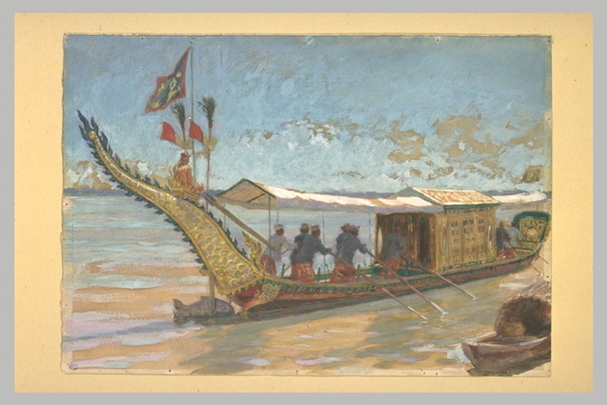Marius Perret - Bateau de fête vu de la poupe