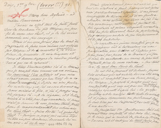 Nadar - Lettre de Nadar à Aglaüs Bouvenne