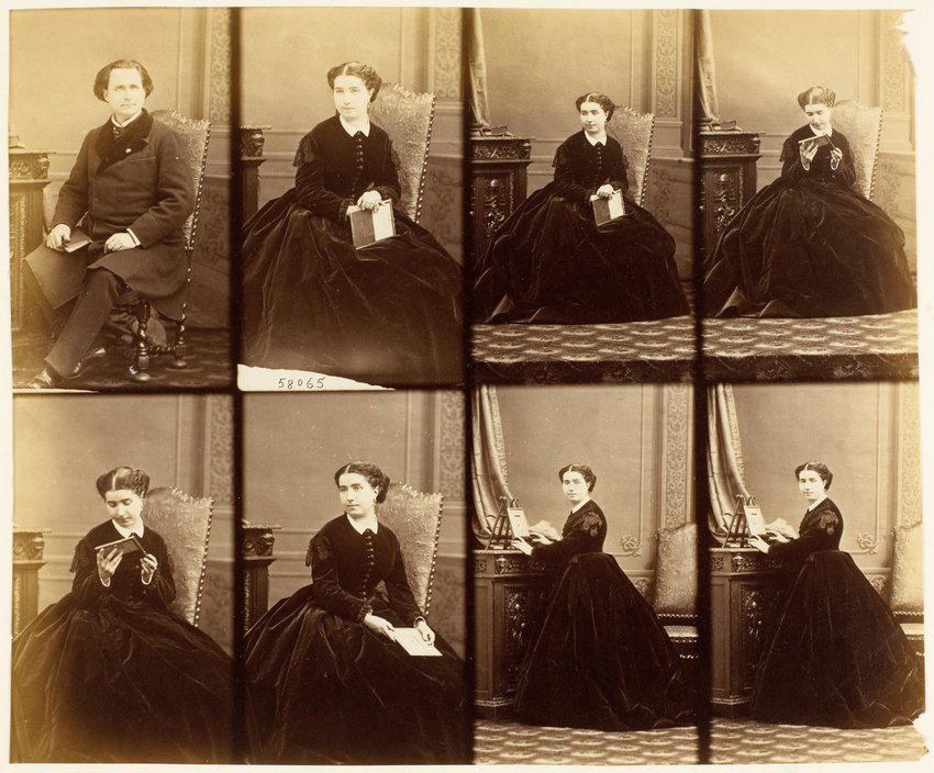 André Adolphe Eugène Disdéri - M. et Mme Lafontaine en huit poses, une de monsie...