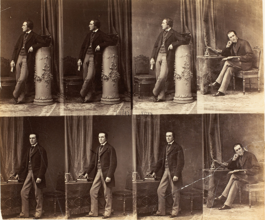 André Adolphe Eugène Disdéri - Lord Feilding en huit poses, deux assis et six en...