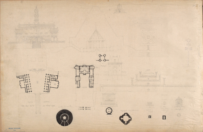 Louis Boitte - Divers plans et élévations de bâtiments dont le Capitole à Rome, ...