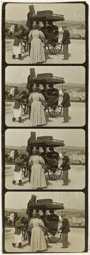 Auguste Lumière - Plaque 3, film 32, départ en voiture, La Ciotat