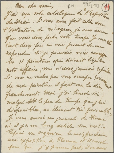 Giorgio de Chirico - Correspondance manuscrite : Giorgio de Chirico à Paul Guill...