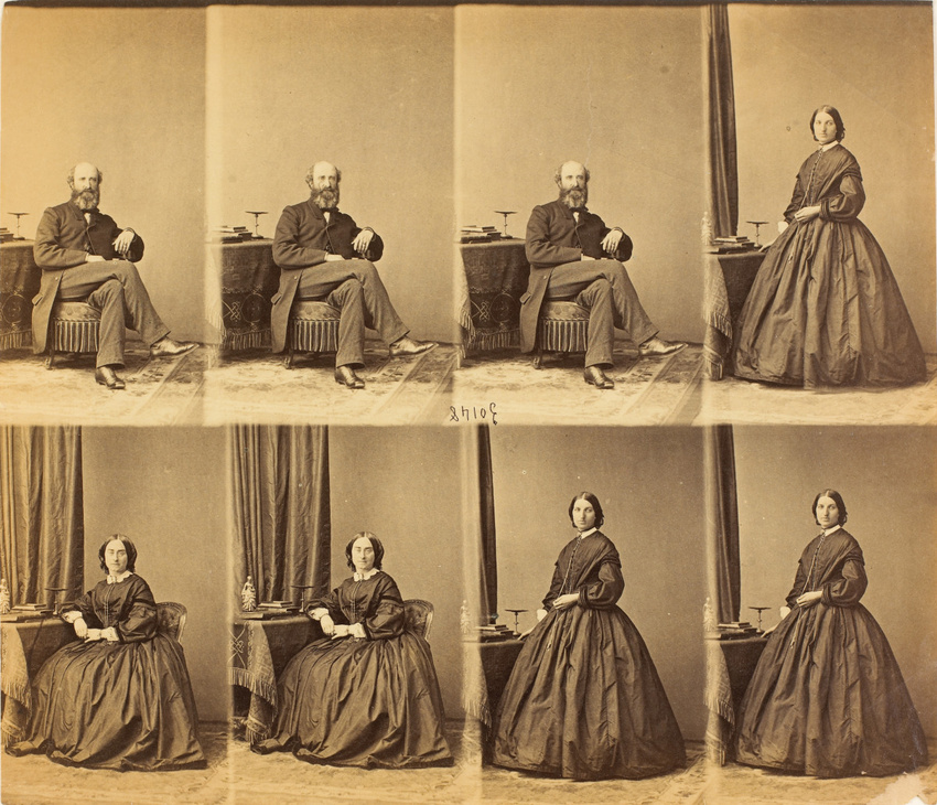 André Adolphe Eugène Disdéri - M. et Mme Fischer en huit poses, trois de monsieu...
