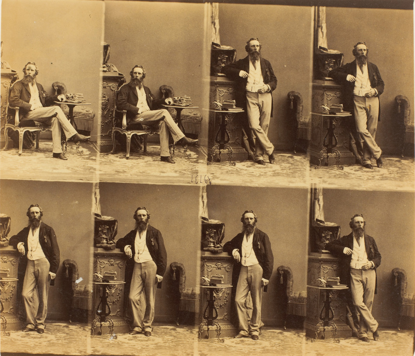 André Adolphe Eugène Disdéri - Vicomte Doneraille en huit poses, deux assis, six...