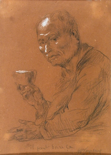 Jean-Baptiste Carpeaux - Portrait d'homme, ou 'Il faut boire ça'