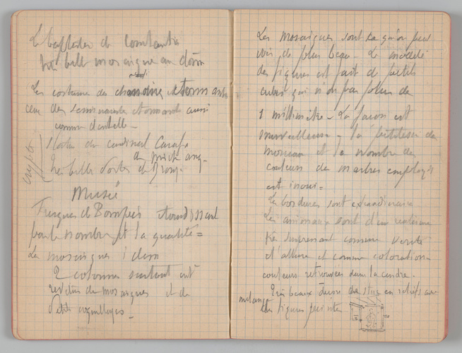 Charles-Justin Le Coeur - Carnet de notes concernant son voyage en Italie