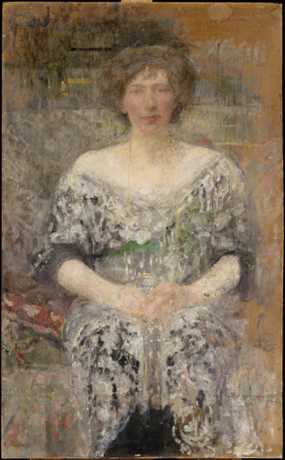 Olga Boznanska - Portrait de Madame D... (recto) ; Portrait de femme (verso)