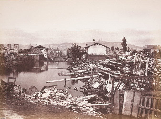 Édouard Baldus - Inondation de Lyon, les Brotteaux, en 1856