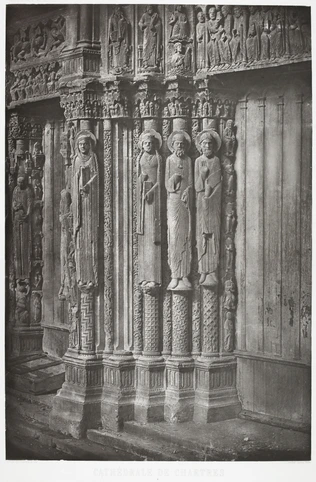Charles Nègre - Cathédrale de Chartres, statues colonnes de l'ébrasement gauche ...
