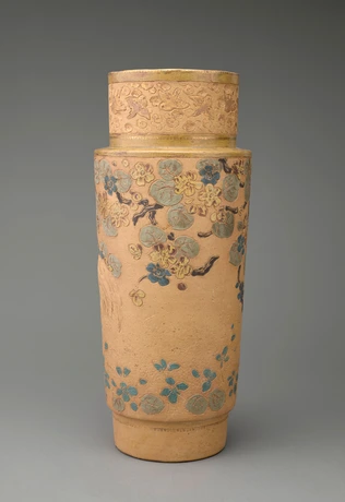 Vase (d'une paire) à décor japonisant - Ernest Chaplet