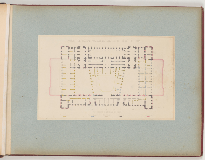 Anonyme - Projet de reconstruction de l'hôtel de ville de Paris, plan descriptif...