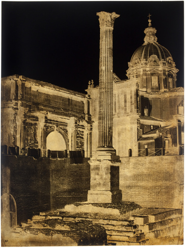 Frédéric Flachéron - Rome, la colonne de Phocas et l'arc de Septime-Sévère au Fo...