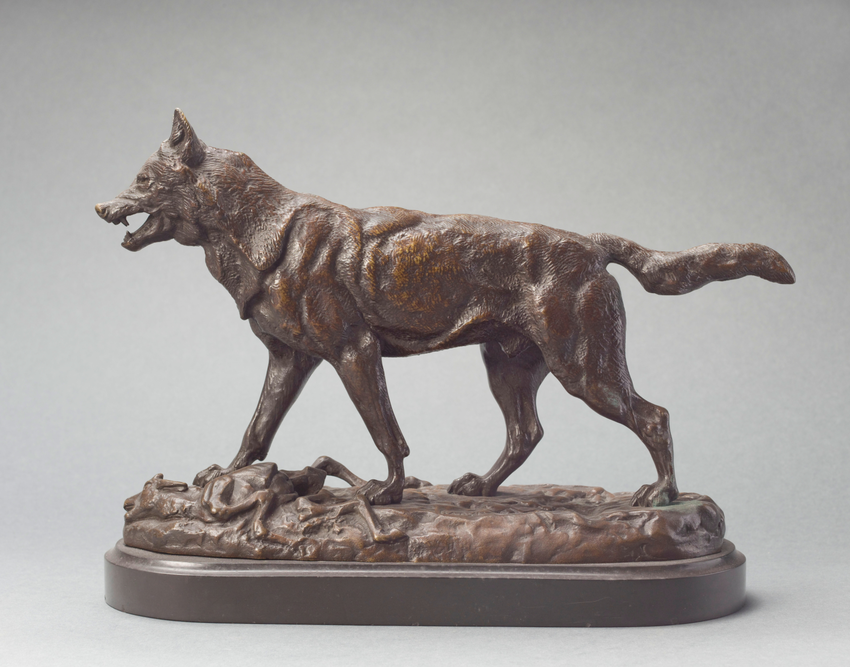 Loup défendant sa proie - Antoine-Louis Barye