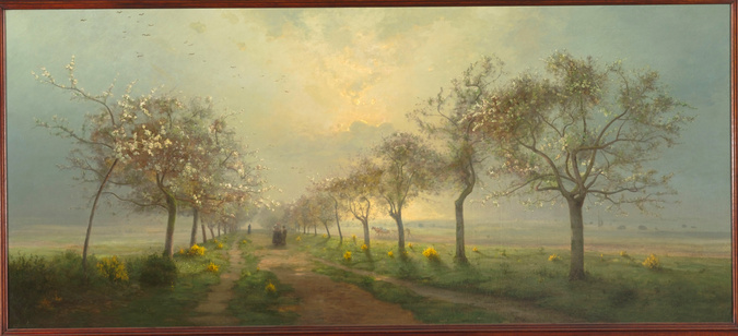 Antoine Chintreuil - Pommiers et genêts en fleurs