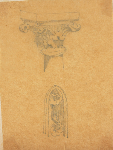 Victor Ruprich-Robert - Chapiteau pyramidal à crochets, et motifs végétaux non l...
