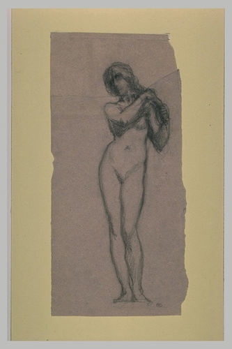 Paul Dubois - Etude pour Eve, tenant sa chevelure