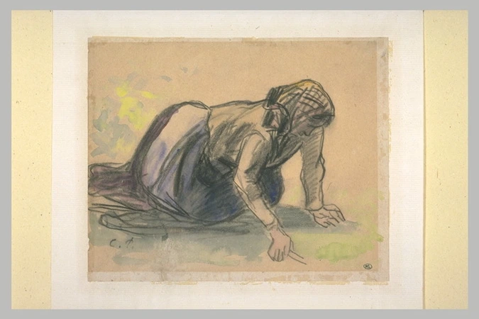 Camille Pissarro - Etude pour une paysanne sarclant