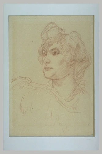 Henri de Toulouse-Lautrec - Tête de femme, vue de trois quarts à gauche