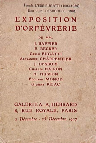 Anonyme - Catalogue : exposition d'orfèvrerie [...], Galerie A.A. Hébrard, Paris...