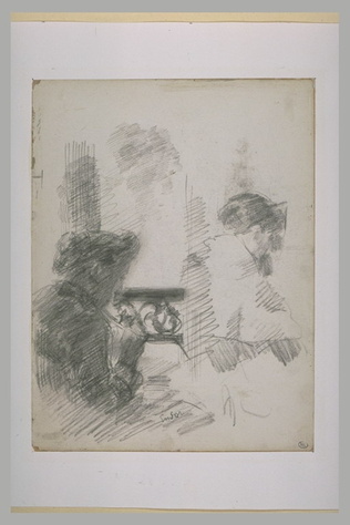 James Ensor - Femme de profil, cousant près d'une fenêtre ouverte