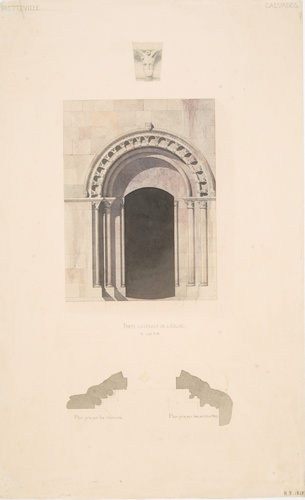 Victor Ruprich-Robert - Bretteville, porte latérale de l'église, détail d'un cla...