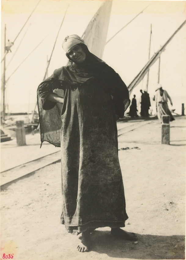 Ancienne Photographie Du Caire, Egypte - Femmes Sur Charrette, Tirage Noir Et Blanc, 1900