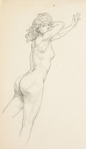 Eugène Grasset - Femme nue debout de trois-quarts