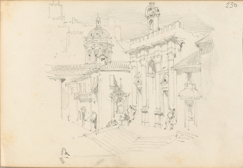 Louis Boitte - Une place avec une église