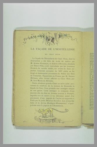 Page 60 du Chat Noir - Guide : homme à sa fenêtre ; chat sur un chapiteau