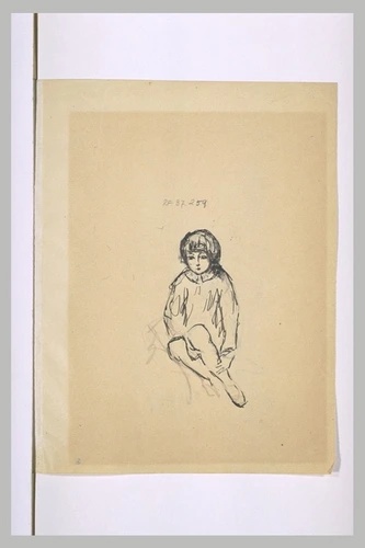 Pierre Laprade - Portrait d'enfant, assis, de face