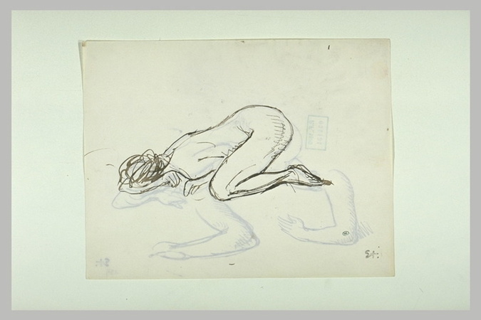 Théophile Alexandre Steinlen - Femme nue, prosternée