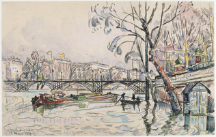 Vue de la Seine en crue au Pont des Arts - Paul Signac | Musée d'Orsay