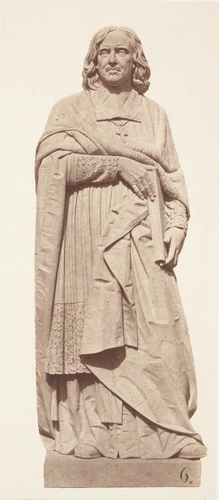 Edouard Baldus - "Bossuet", statue de Louis Desprez, décor du palais du Louvre, ...