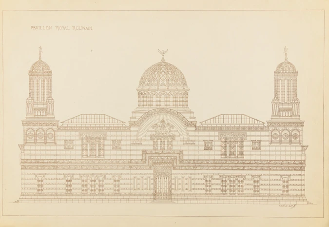 Exposition universelle de 1900, pavillon royal de Roumanie, façade sur la Seine - Jean-Camille Formigé