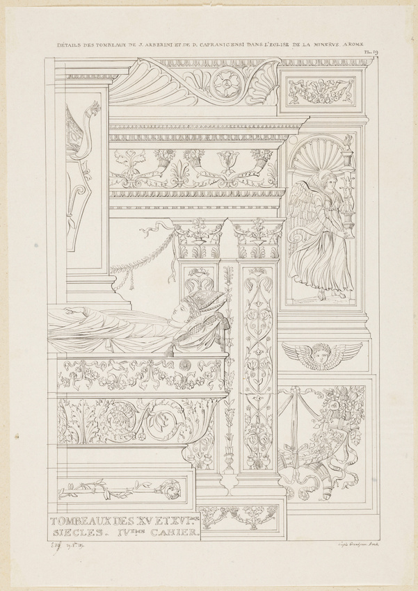 Edouard Villain - Détails des tombeaux de J. Arberini et de D. Capranicensi, égl...
