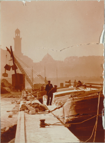 Charles Augustin Lhermitte - Paris, travaux sur un quai, près du Palais du Troca...