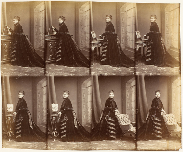 André Adolphe Eugène Disdéri - Mme de Romanoff en pied, en huit poses