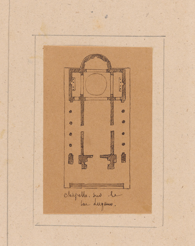 Edouard Villain - Plan d'une chapelle sur le lac de Lugano
