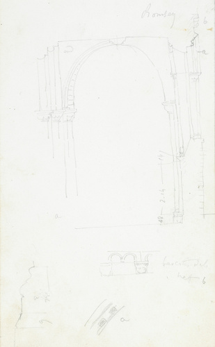 Victor Ruprich-Robert - Arcade en plein cintre et fragments décoratifs des bas-c...