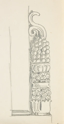 Eugène Grasset - Elément décoratif architectural en forme de grappe avec un déco...