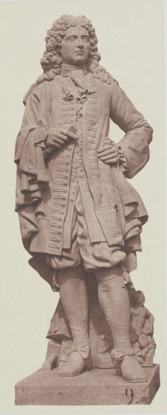 Edouard Baldus - "Coustou", statue d'Augustin Courtet, décor du palais du Louvre...