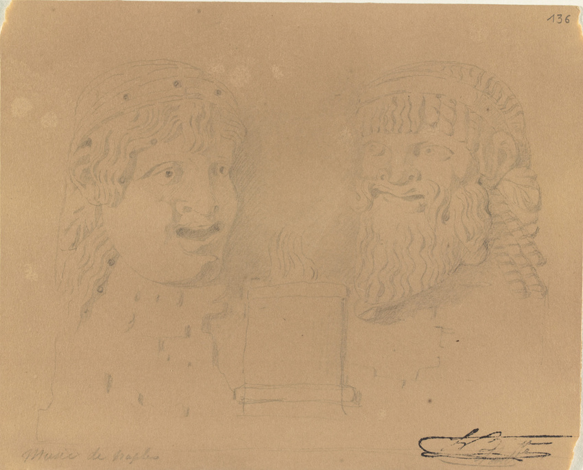 Louis Boitte - Naples, Musée National, deux masques grotesques