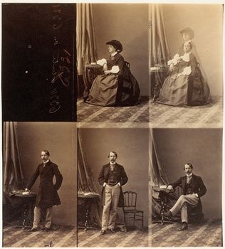 André Adolphe Eugène Disdéri - M. et Mme Miligan en cinq poses, deux de madame e...