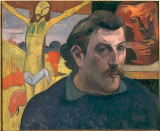 Paul Gauguin - Portrait de l'artiste au Christ jaune